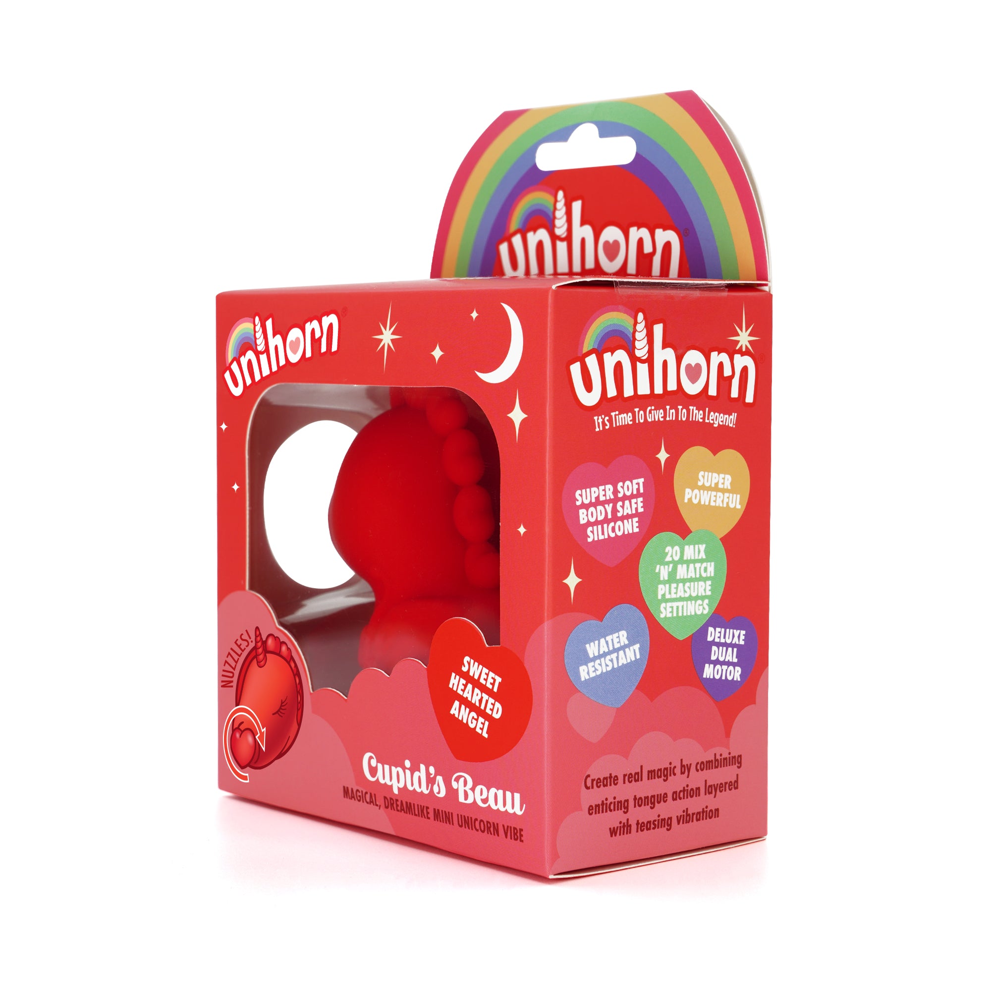 Unihorn Cupid's Beau™ Clitoral Vibrator | Heart Nosed Tongue Stimulator