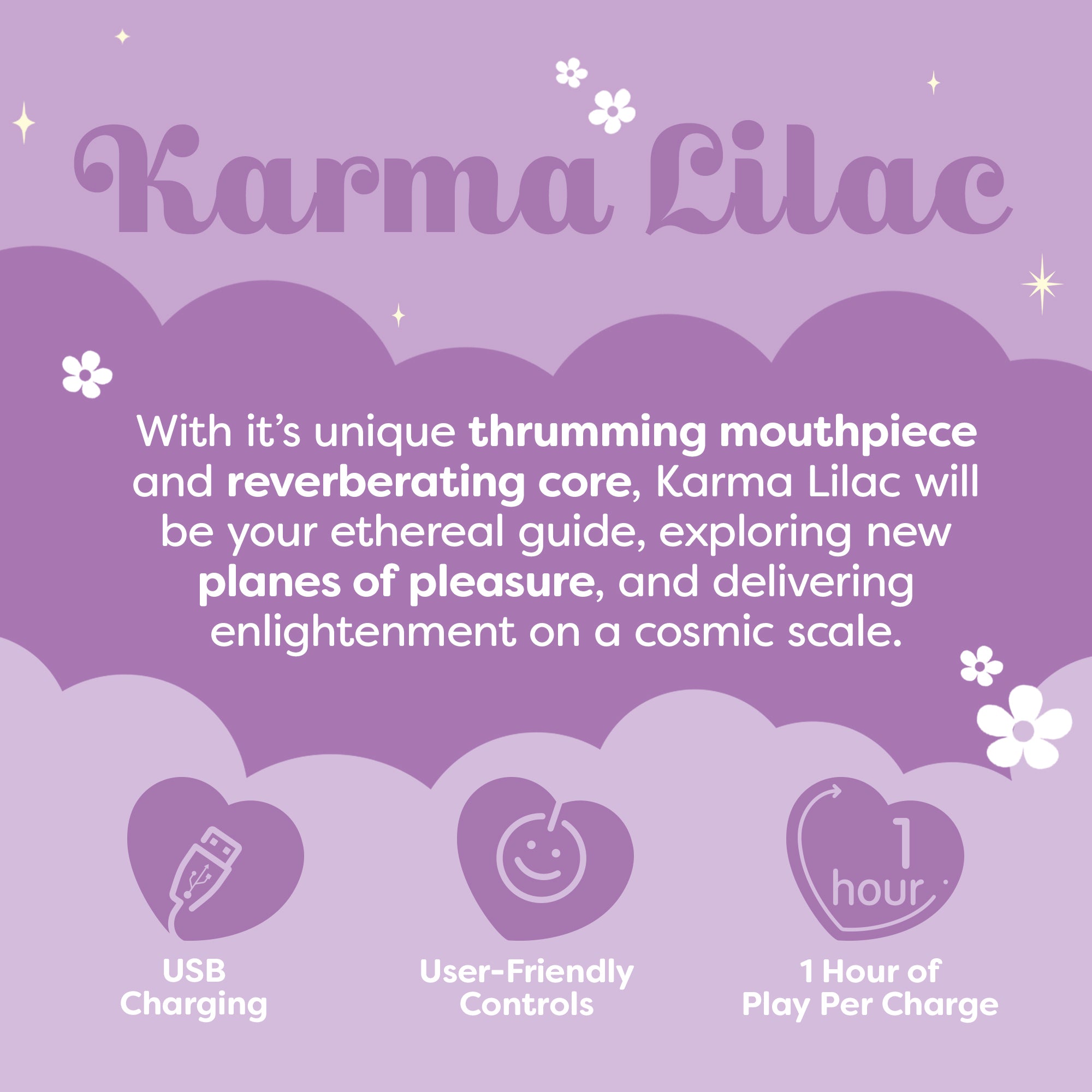 Unihorn Karma Lilac™ Clitoral Vibrator | Rhythmic Massaging Stimulator
