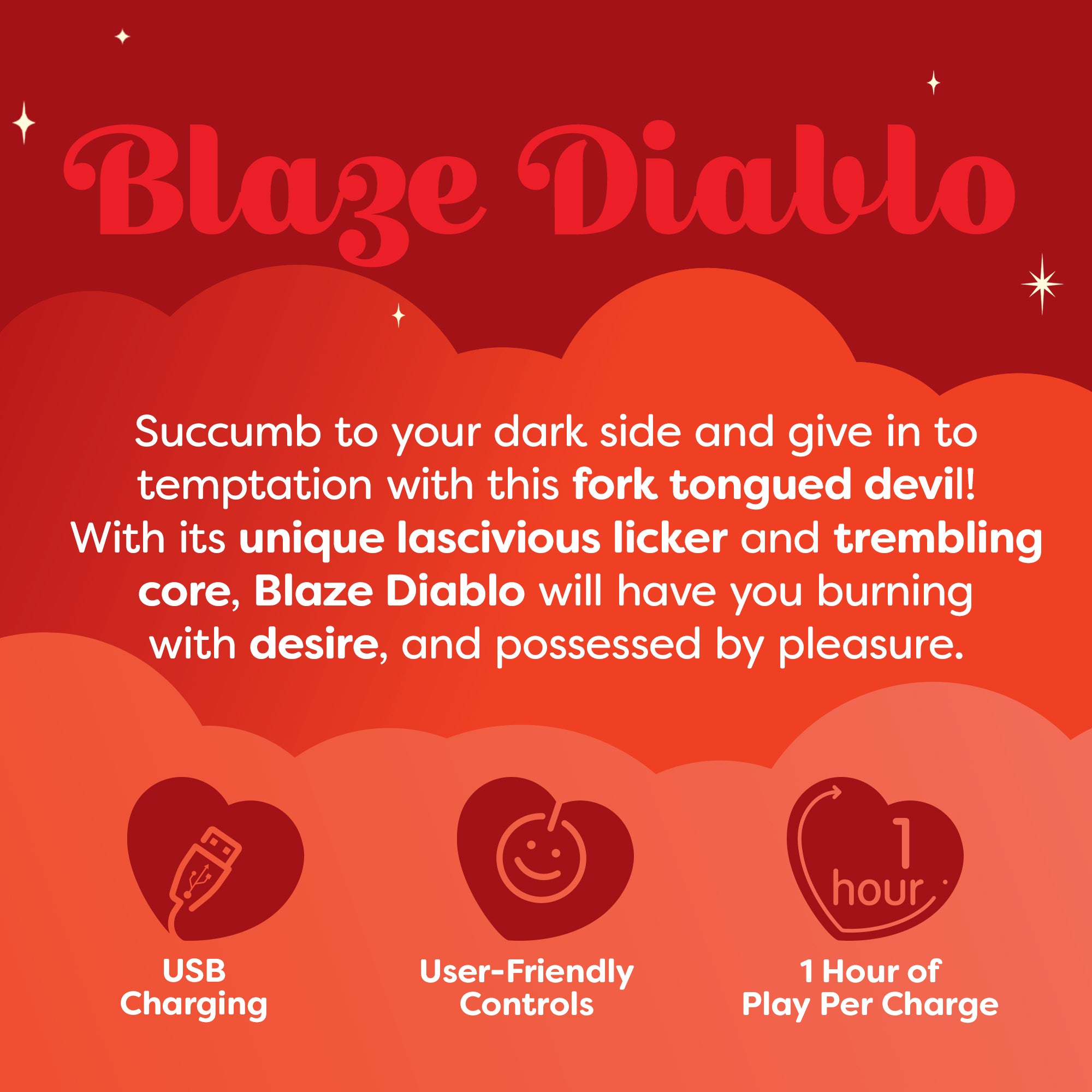 Unihorn Blaze Diablo™ Clitoral Vibrator | Forked Tongue Stimulator