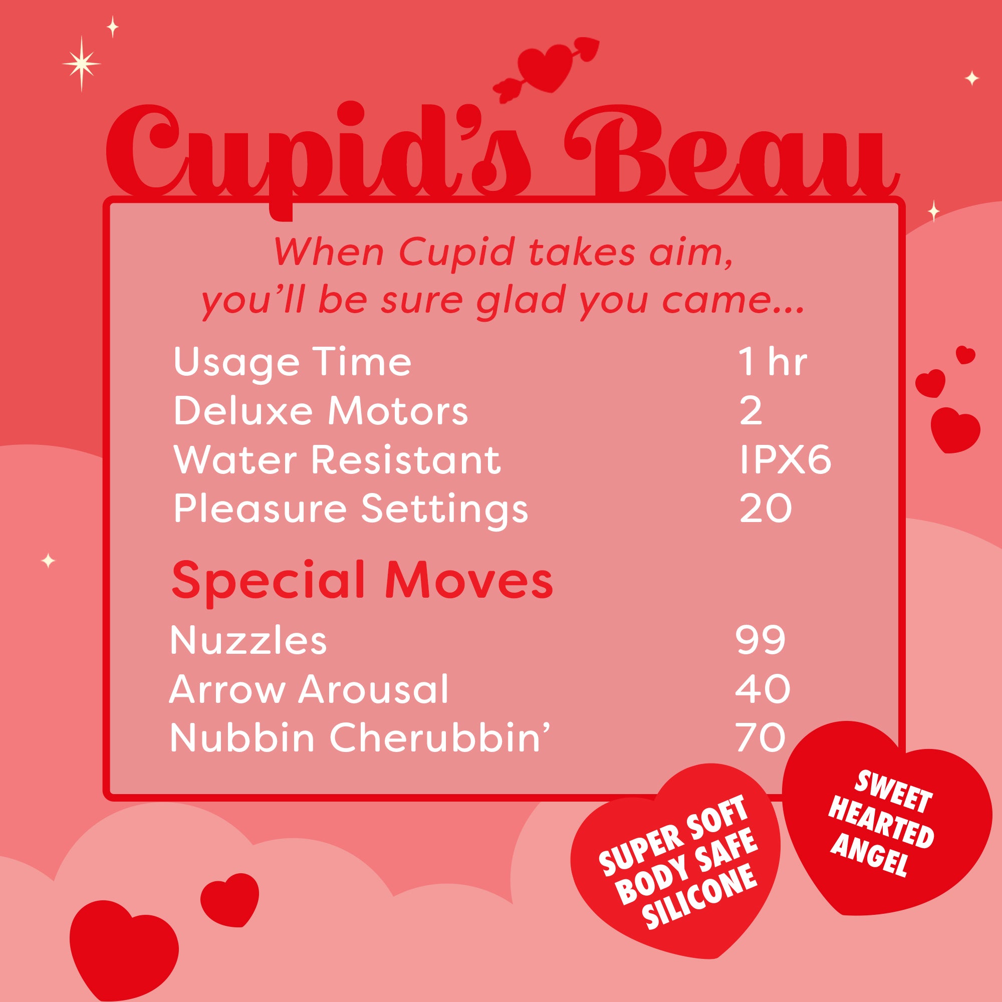 Unihorn Cupid's Beau™ Clitoral Vibrator | Heart Nosed Tongue Stimulator